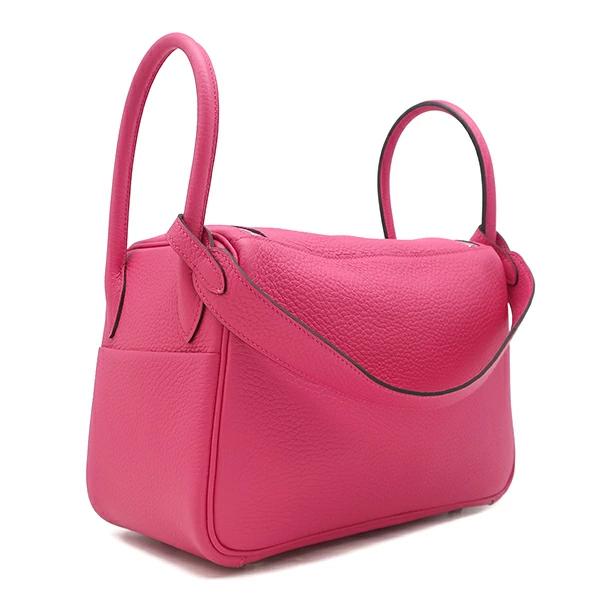 Hermès Lindy 26 Rose Shocking Taurillon Clemence Leather Shoulder Bag with Palladium Hardware – Pre-Owned, Like New