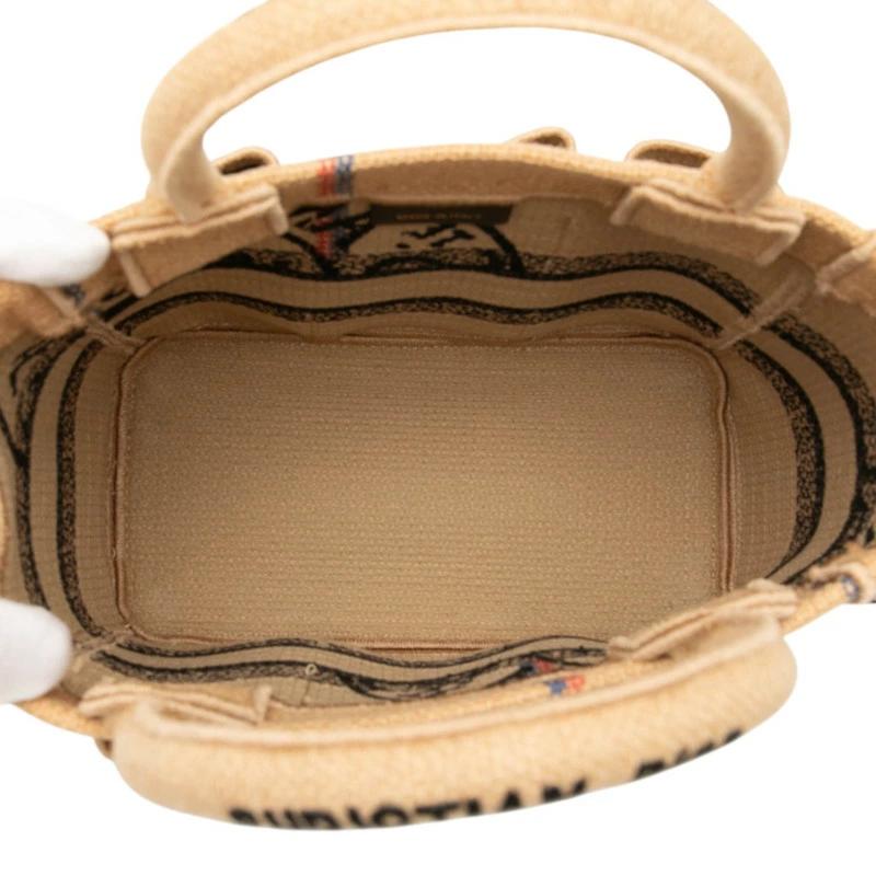 Christian Dior Catherine Small Tote in Beige Multicolor Canvas & Jute – Pre-Owned