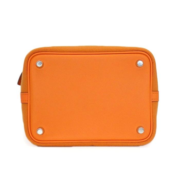 Hermès Picotin Lock PM Cargo Orange Toile Goélan Swift Bag with Palladium Hardware – 2023 Pre-Owned