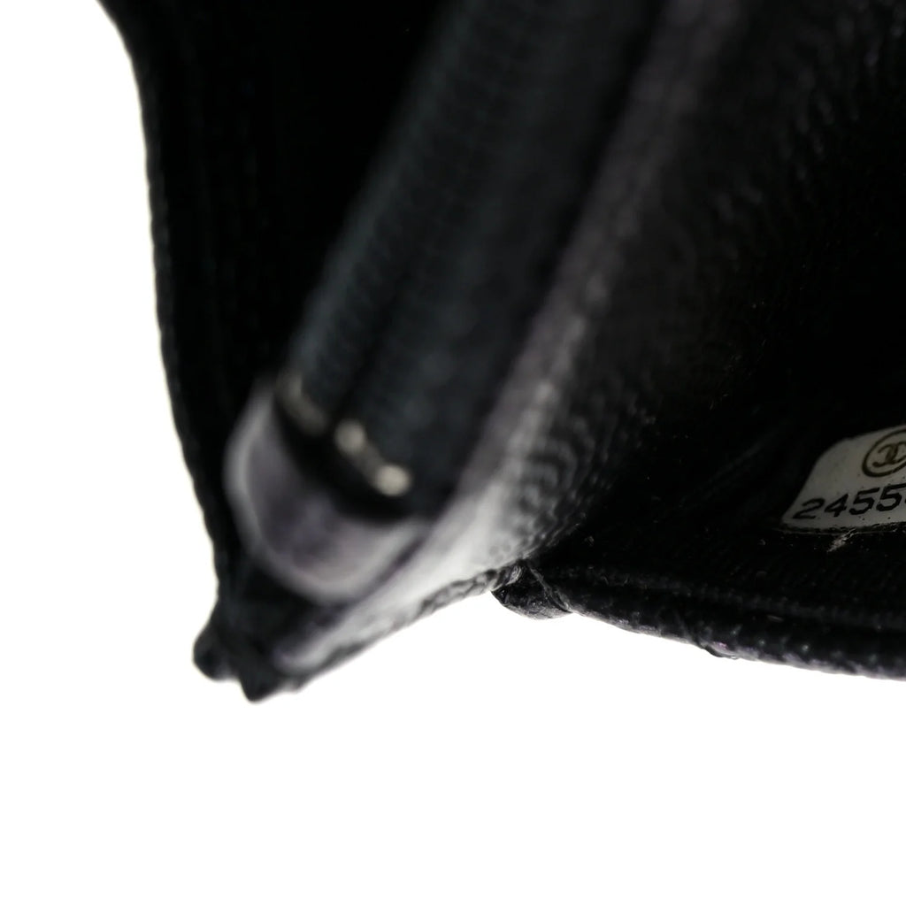 Chanel Iridescent Black Caviar Chevron Quilted Wallet On Chain (WOC) – Gold Hardware – Excellent Condition