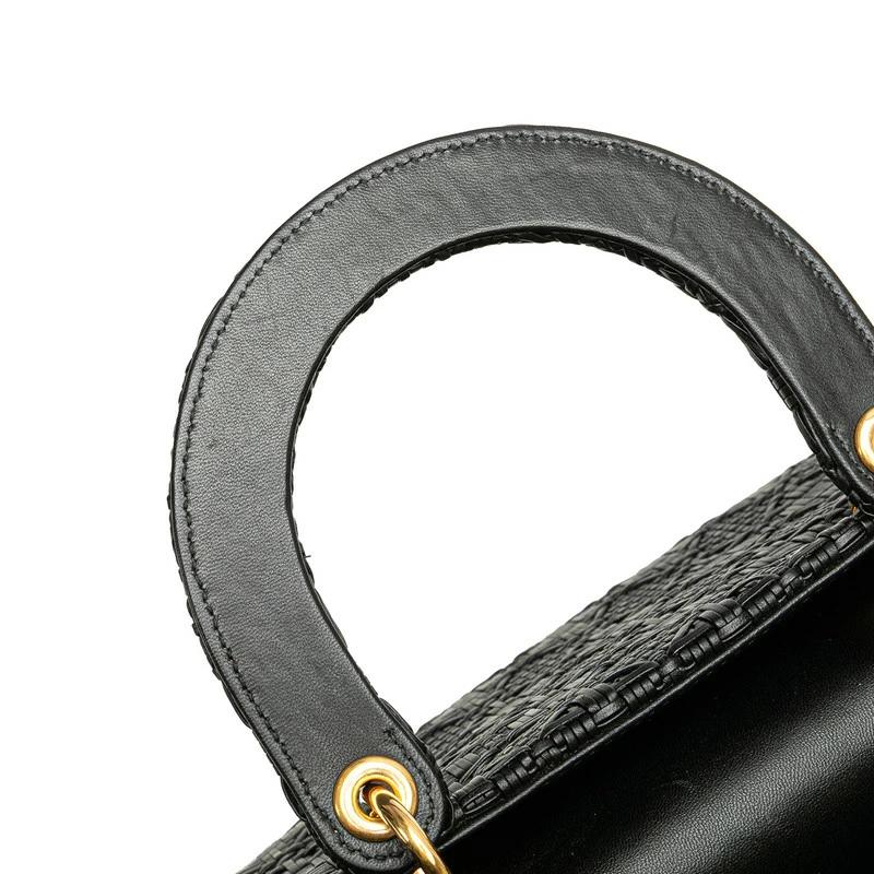 Dior Lady Dior Black Leather Shoulder Bag – Pre-Owned