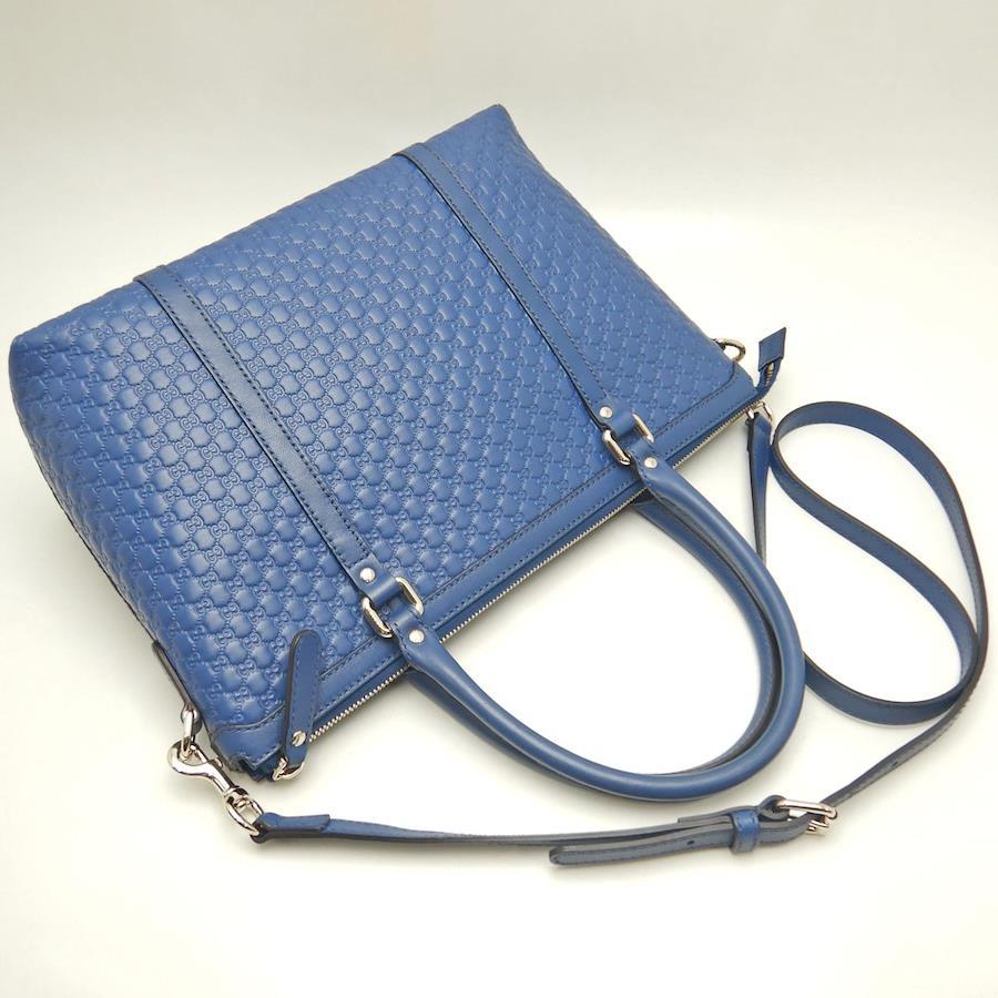 Gucci Micro Guccissima Leather 2-Way Tote Bag 449656 – Blue, Pre-Owned