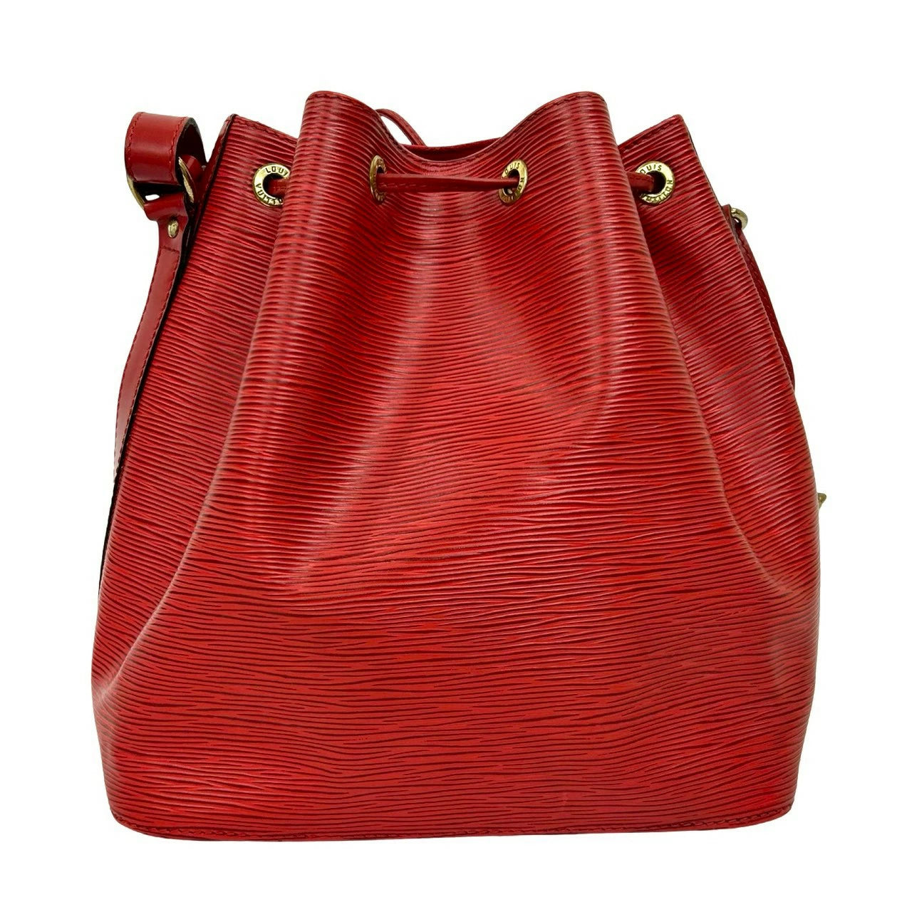 Louis Vuitton Petit Noé Epi Leather Shoulder Bag Red Castilian with Pouch – Pre-Owned