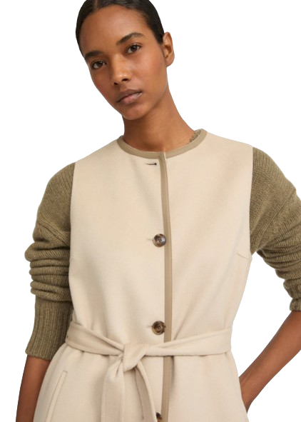 LONG CASHMERE WOOL CARDIGAN | YVES SALOMON LUXURY BEIGE OUTERWEAR