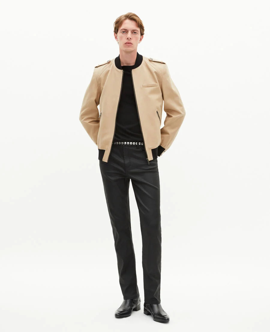 MEN’S BEIGE COTTON TEDDY JACKET | THE KOOPLES – MODERN VARSITY STYLE