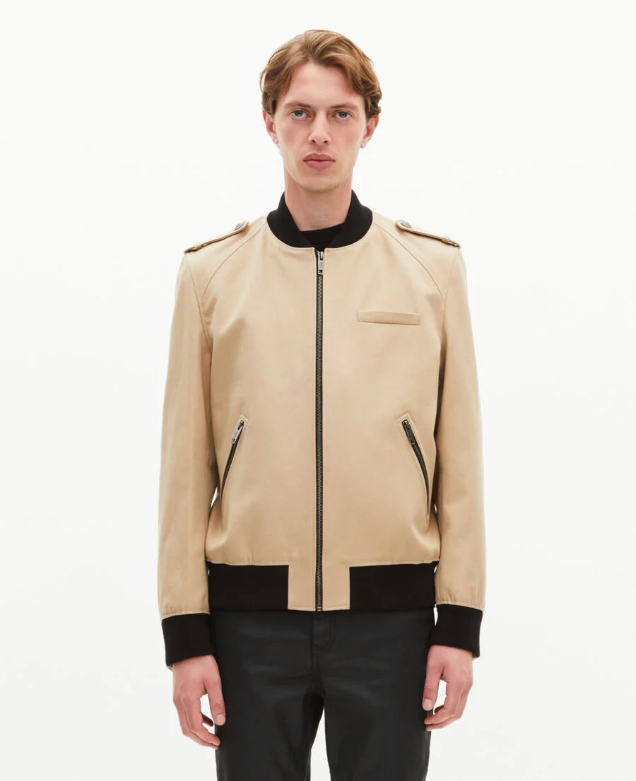 MEN’S BEIGE COTTON TEDDY JACKET | THE KOOPLES – MODERN VARSITY STYLE