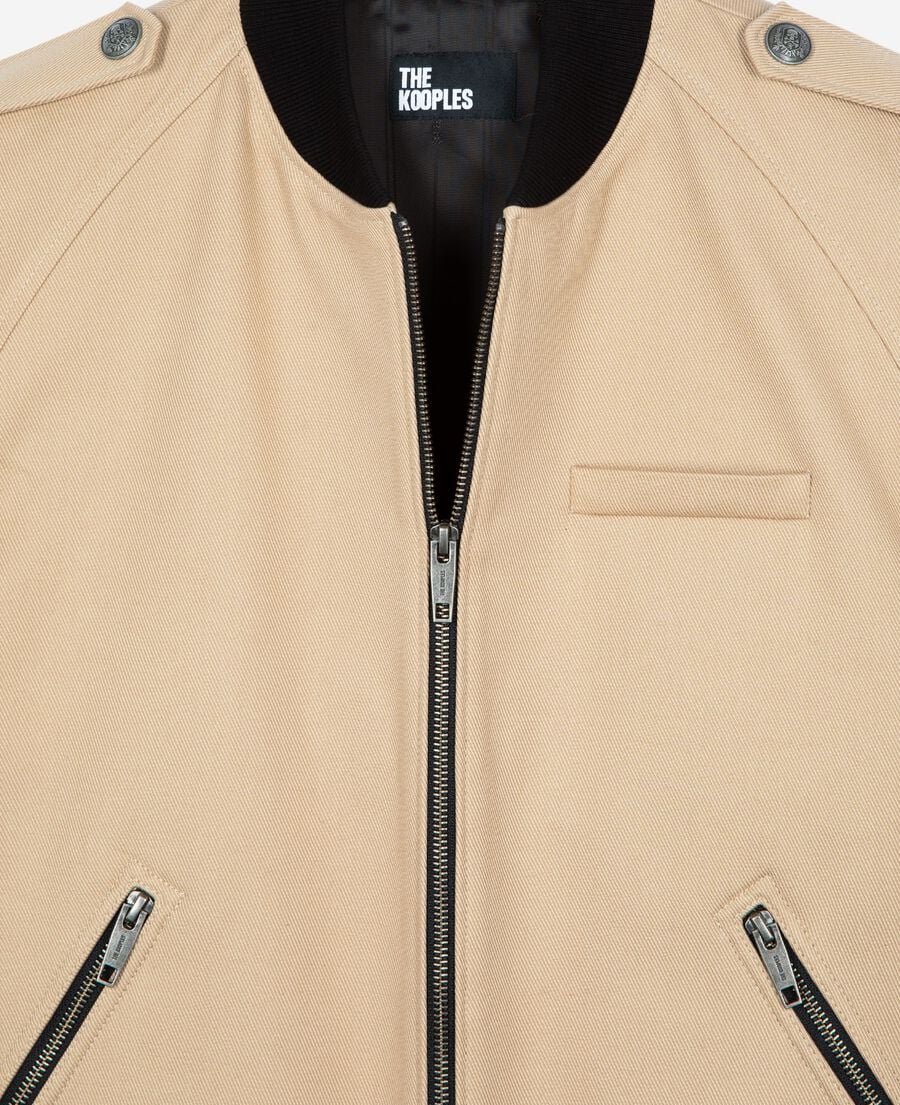 MEN’S BEIGE COTTON TEDDY JACKET | THE KOOPLES – MODERN VARSITY STYLE