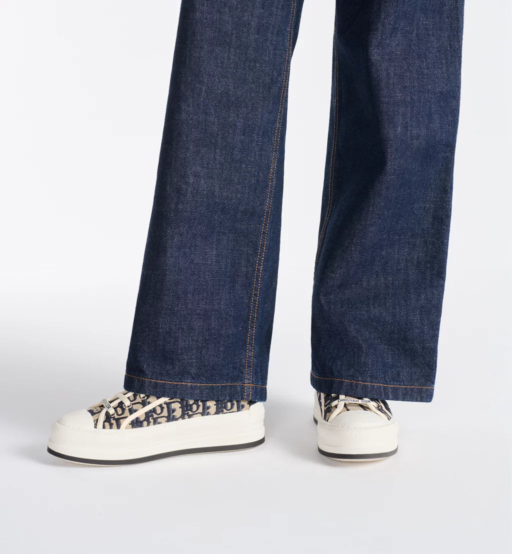 DIOR LUXURY SNEAKERS WALK’N’|  DIOR PLATFORM SNEAKER BLUE OBLIQUE