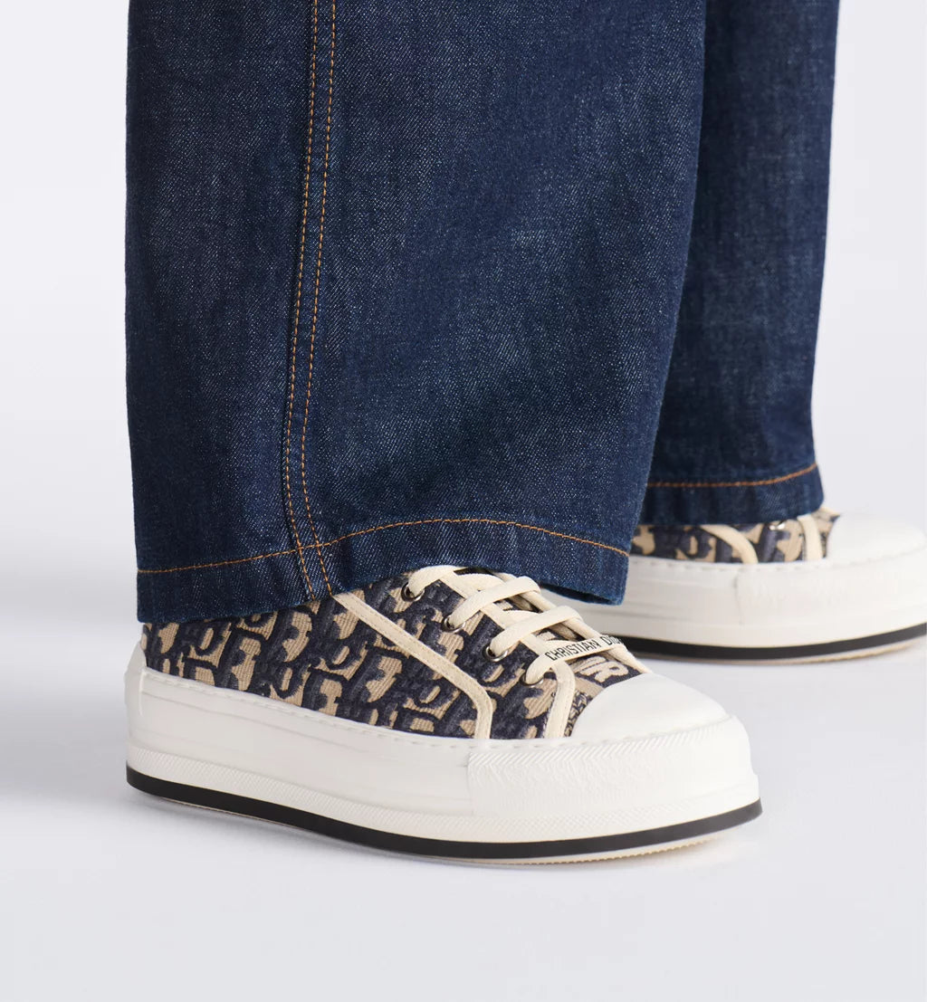 DIOR LUXURY SNEAKERS WALK’N’|  DIOR PLATFORM SNEAKER BLUE OBLIQUE