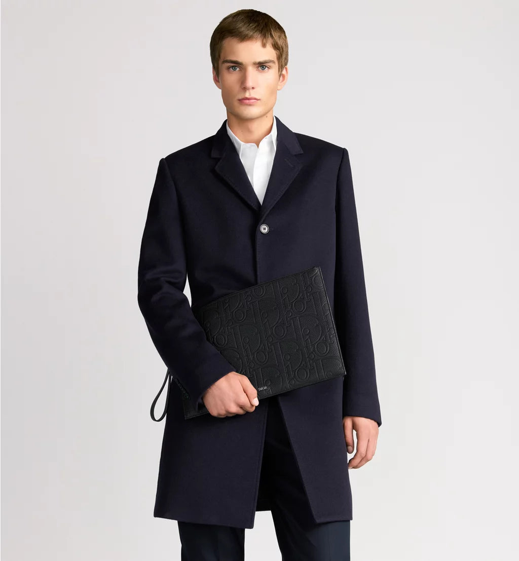 DIOR A4 POUCH BLACK DIOR GRAVITY LEATHER | LUXURY DESIGNER POUCH