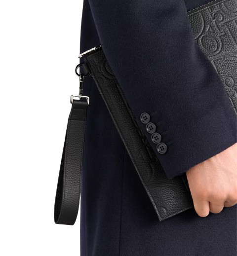 DIOR A4 POUCH BLACK DIOR GRAVITY LEATHER | LUXURY DESIGNER POUCH