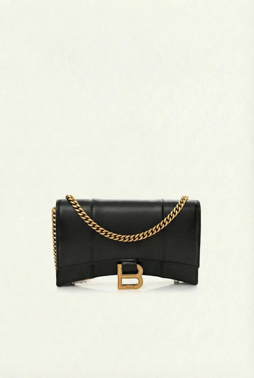 Balenciaga shiny Box Calfskin Hourglass – Black