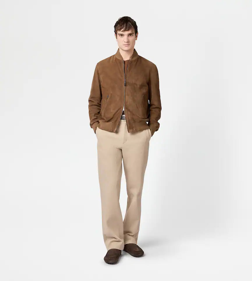 PASHMY SUEDE LEATHER BOMBER JACKET | LUXURY SOFT SUEDE OUTERWEAR