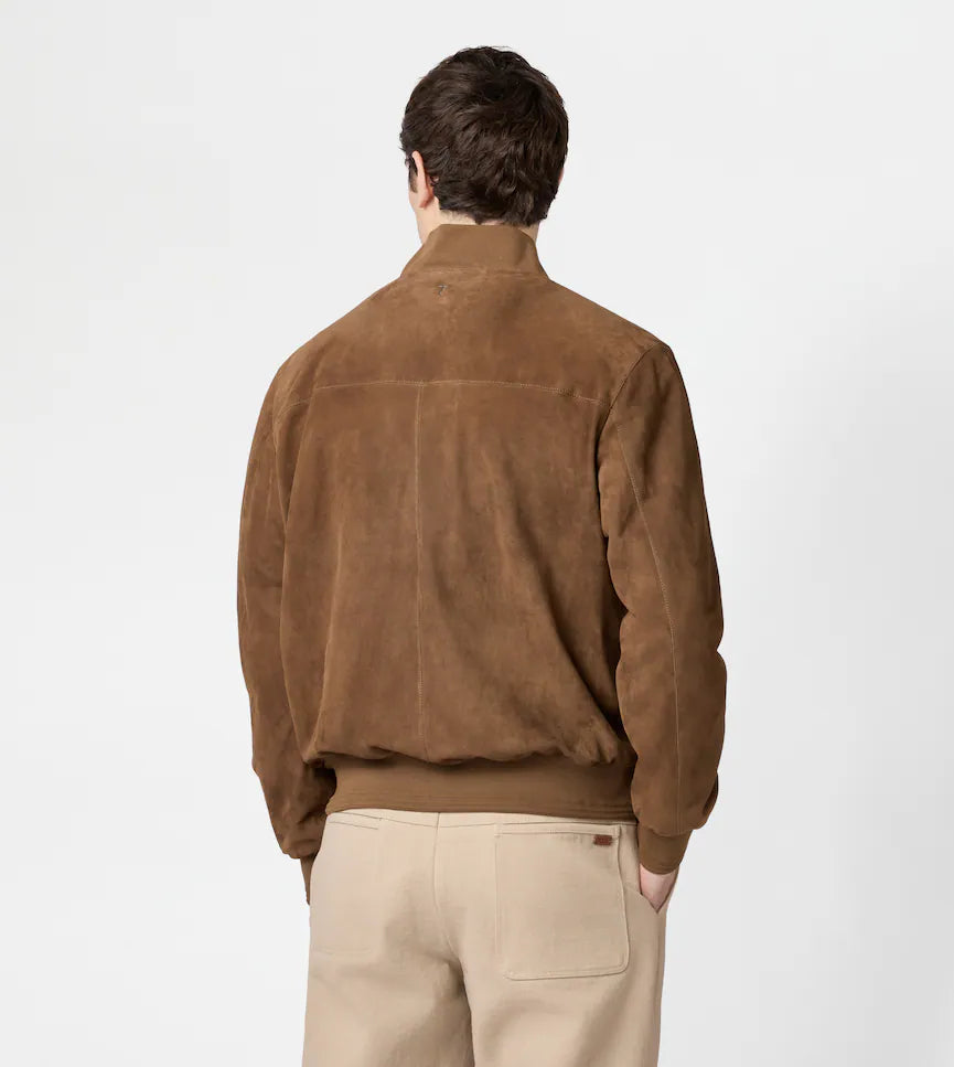PASHMY SUEDE LEATHER BOMBER JACKET | LUXURY SOFT SUEDE OUTERWEAR