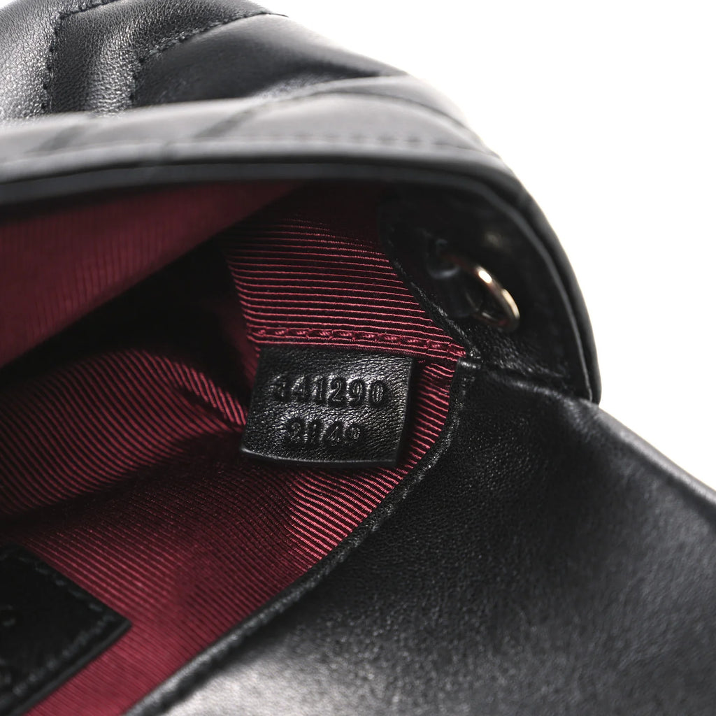 Gucci Lambskin Mini GG Marmont Matelassé – Black