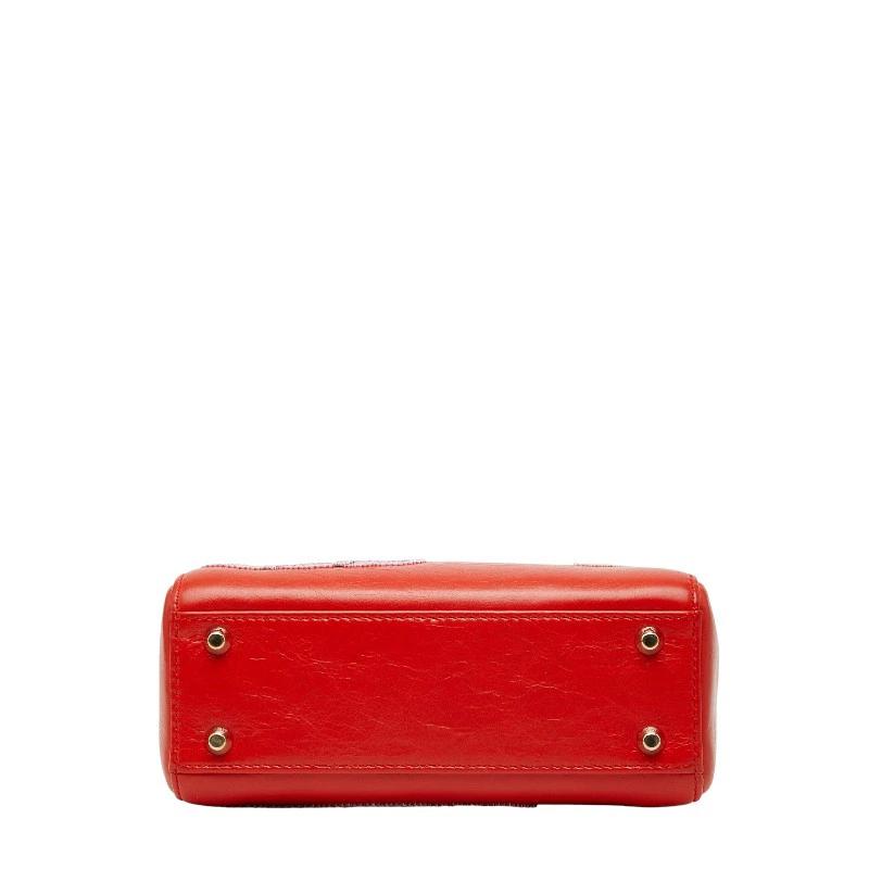 Christian Dior Lady Dior Mini Cannage Handbag in Red Leather – Pre-Owned