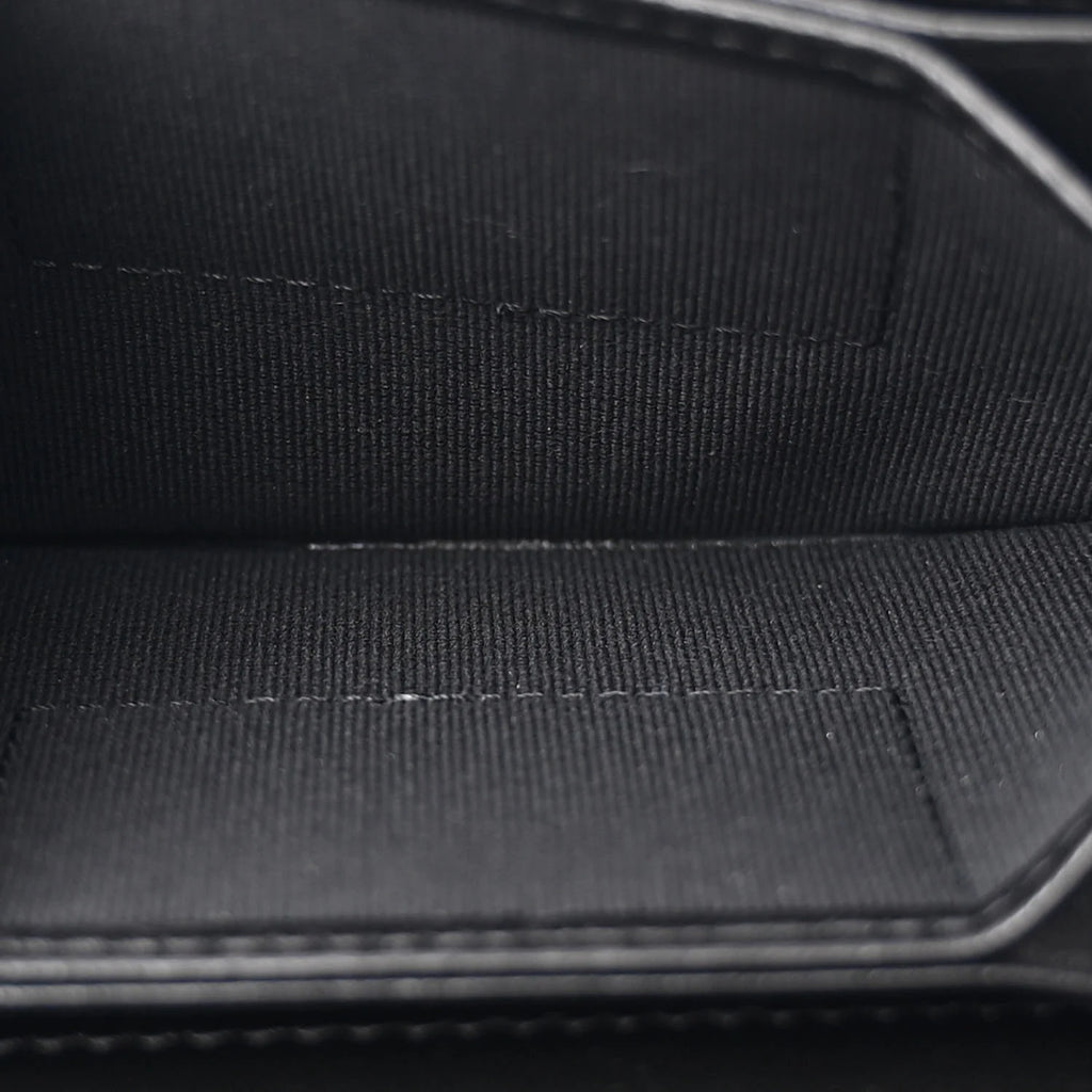 Chanel Black Lambskin Quilted Camellia Card Holder On Chain – Gold Hardware – Excellent Condition