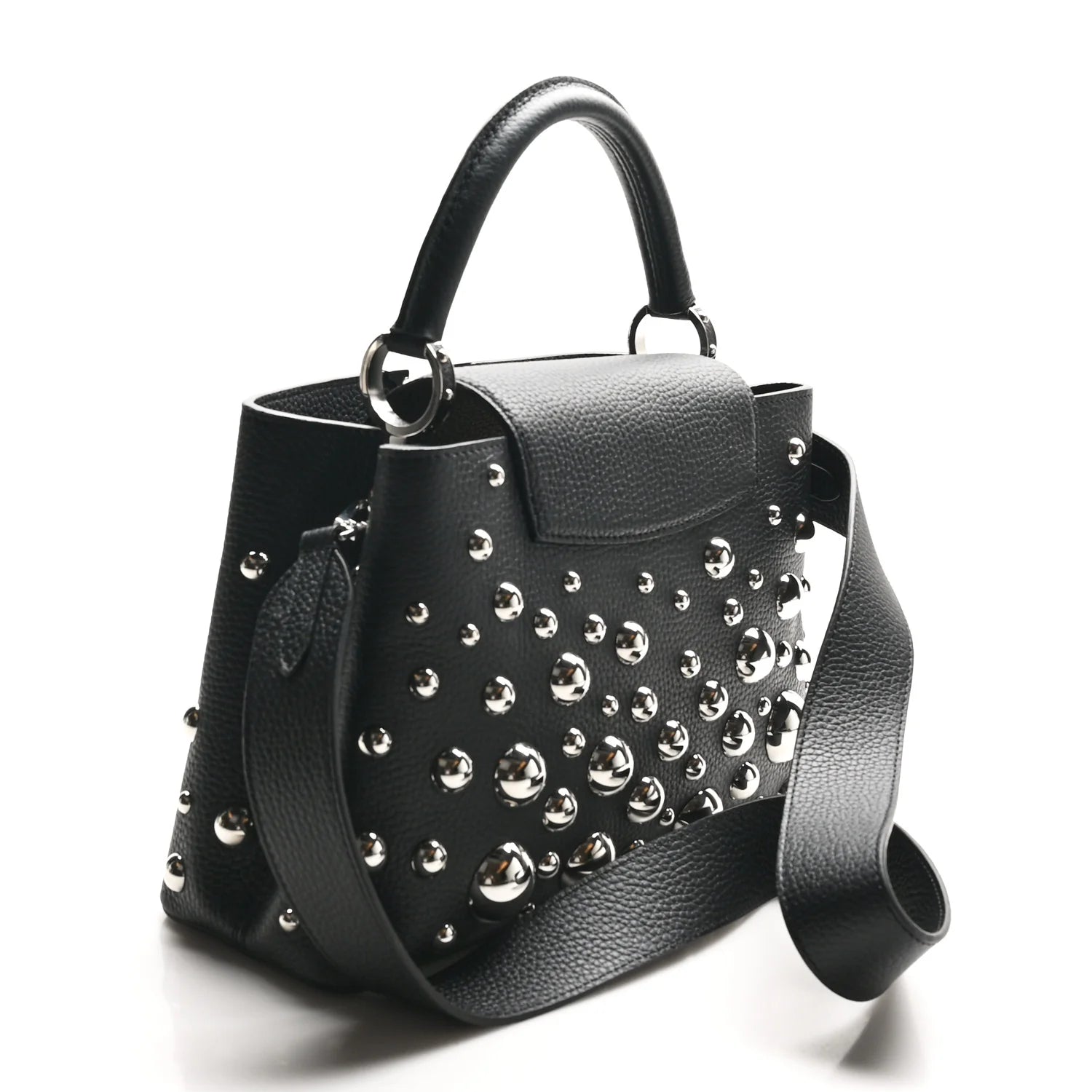 Louis Vuitton — LV X YK Taurillon Brass Metal Dots Capucine MM Black