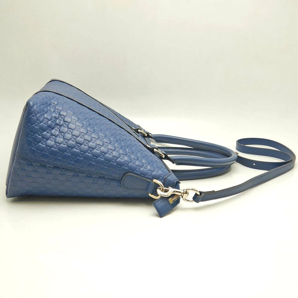 Gucci Micro Guccissima Leather 2-Way Tote Bag 449656 – Blue, Pre-Owned