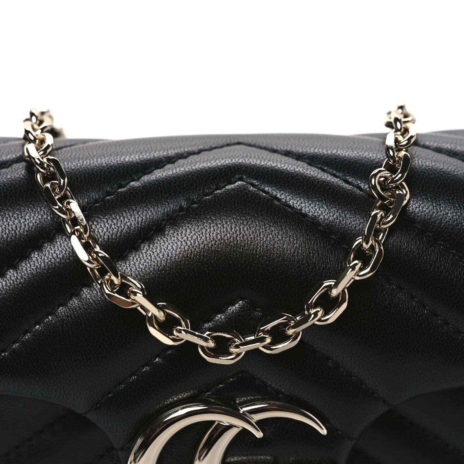 Gucci Lambskin Mini GG Marmont Matelassé – Black