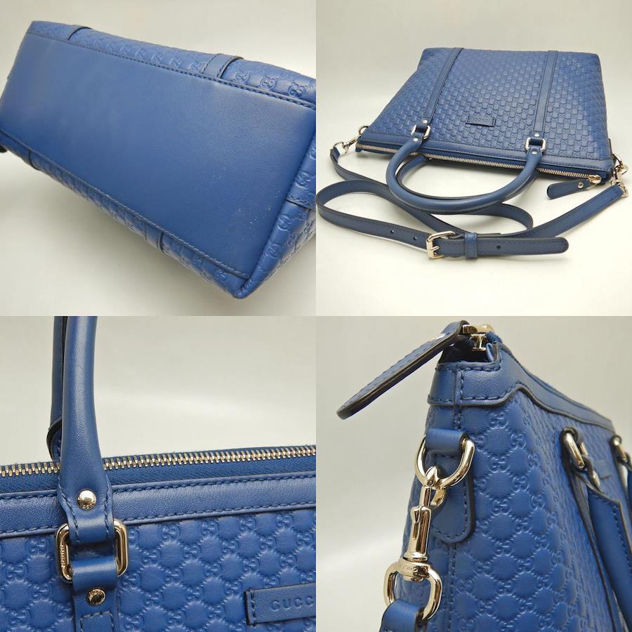 Gucci Micro Guccissima Leather 2-Way Tote Bag 449656 – Blue, Pre-Owned
