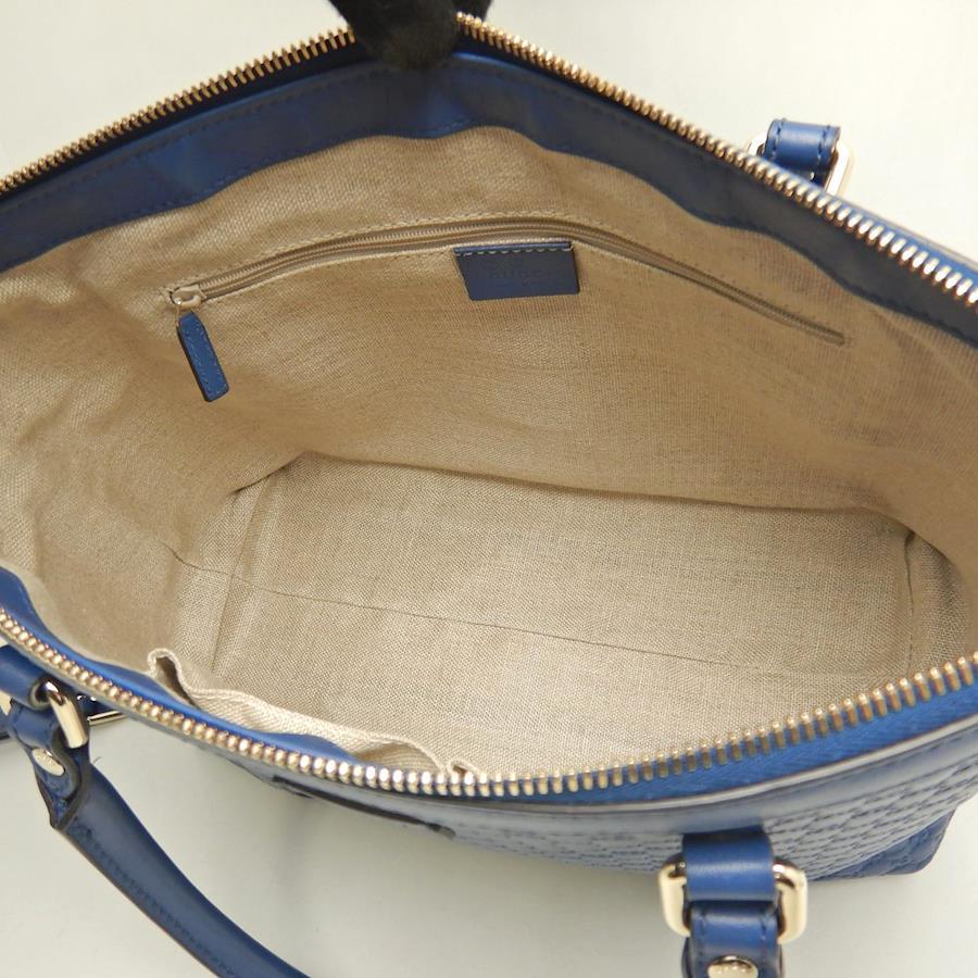 Gucci Micro Guccissima Leather 2-Way Tote Bag 449656 – Blue, Pre-Owned