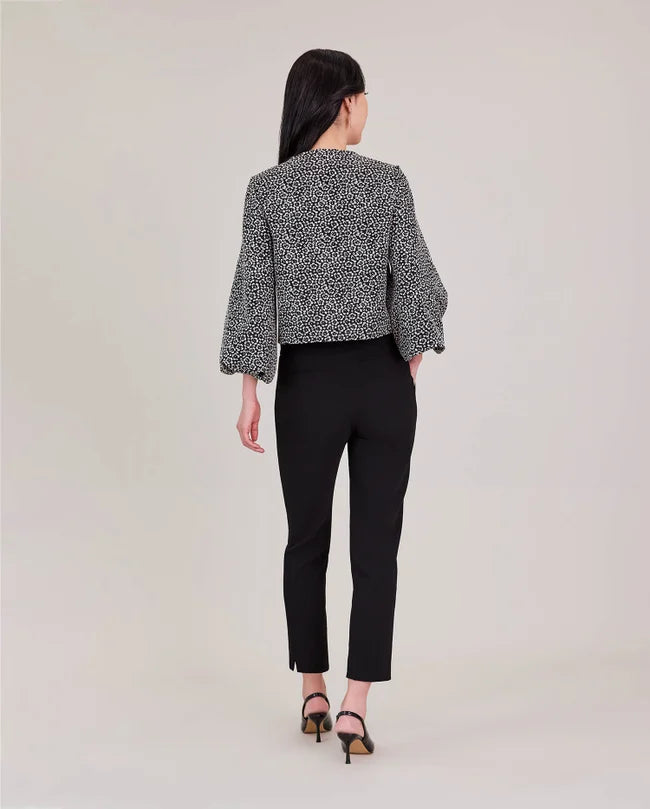 ANGEL – A/F BLACK FLORAL JACQUARD CROPPED JACKET | COUTURE-INSPIRED STATEMENT PIECE