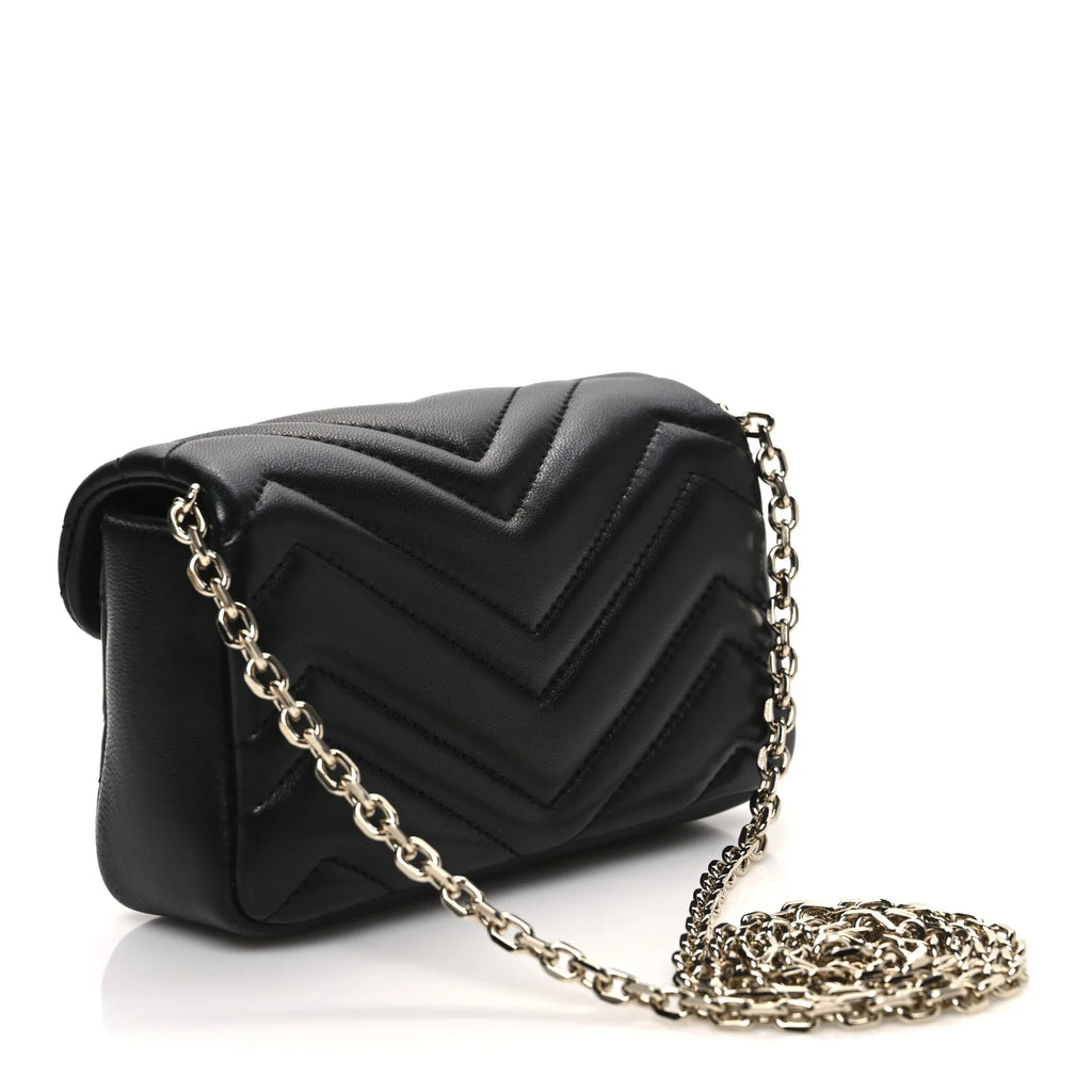 Gucci Lambskin Mini GG Marmont Matelassé – Black