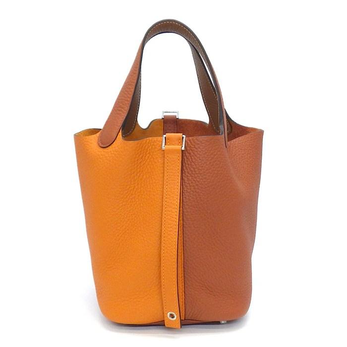 Hermès Picotin Lock PM Kazak II Orange & Cuivre Taurillon Clemence Bag with Palladium Hardware – 2024 Pre-Owned