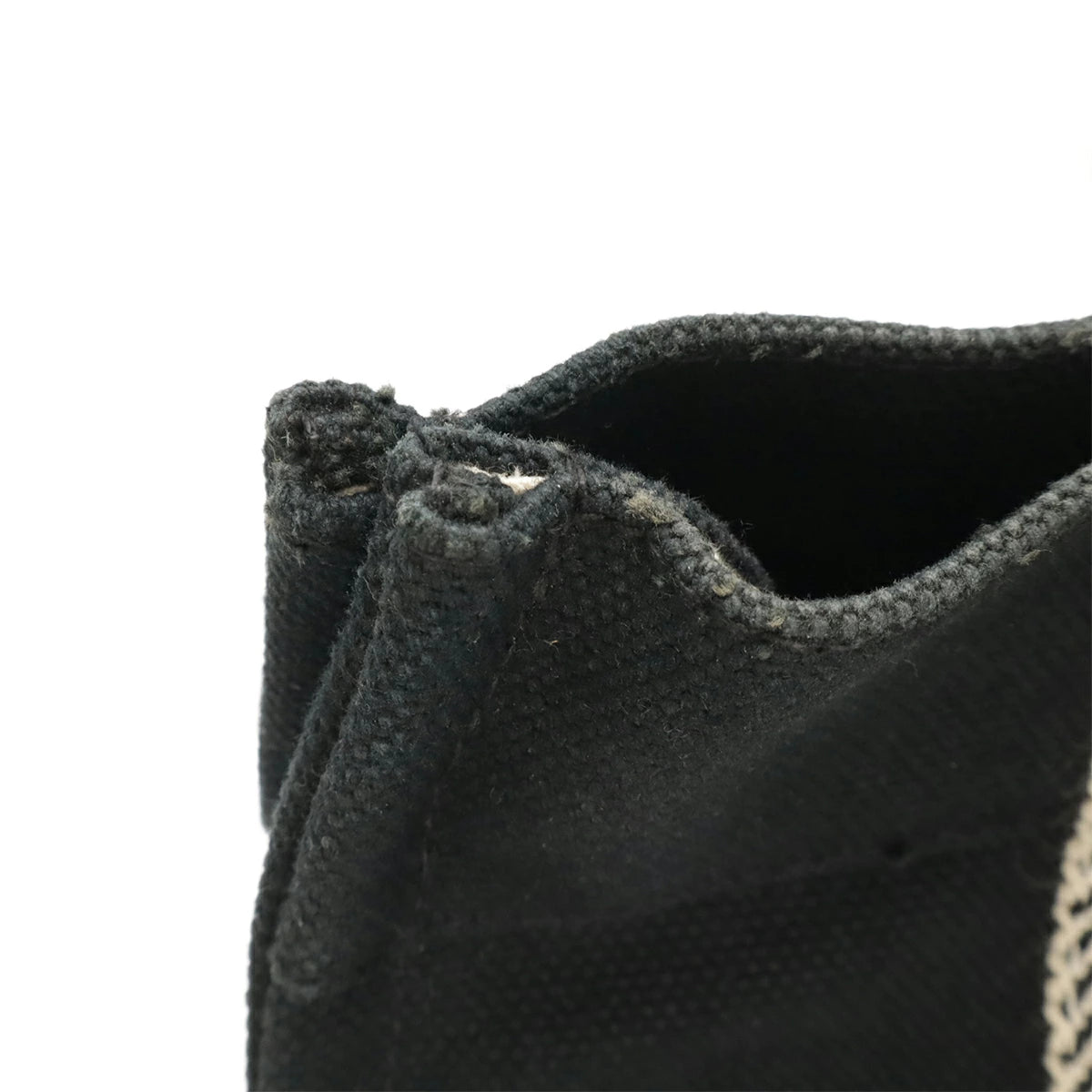 Hermès Cannes PM Black & Ivory Canvas Tote – Silver Hardware, Pre-Owned