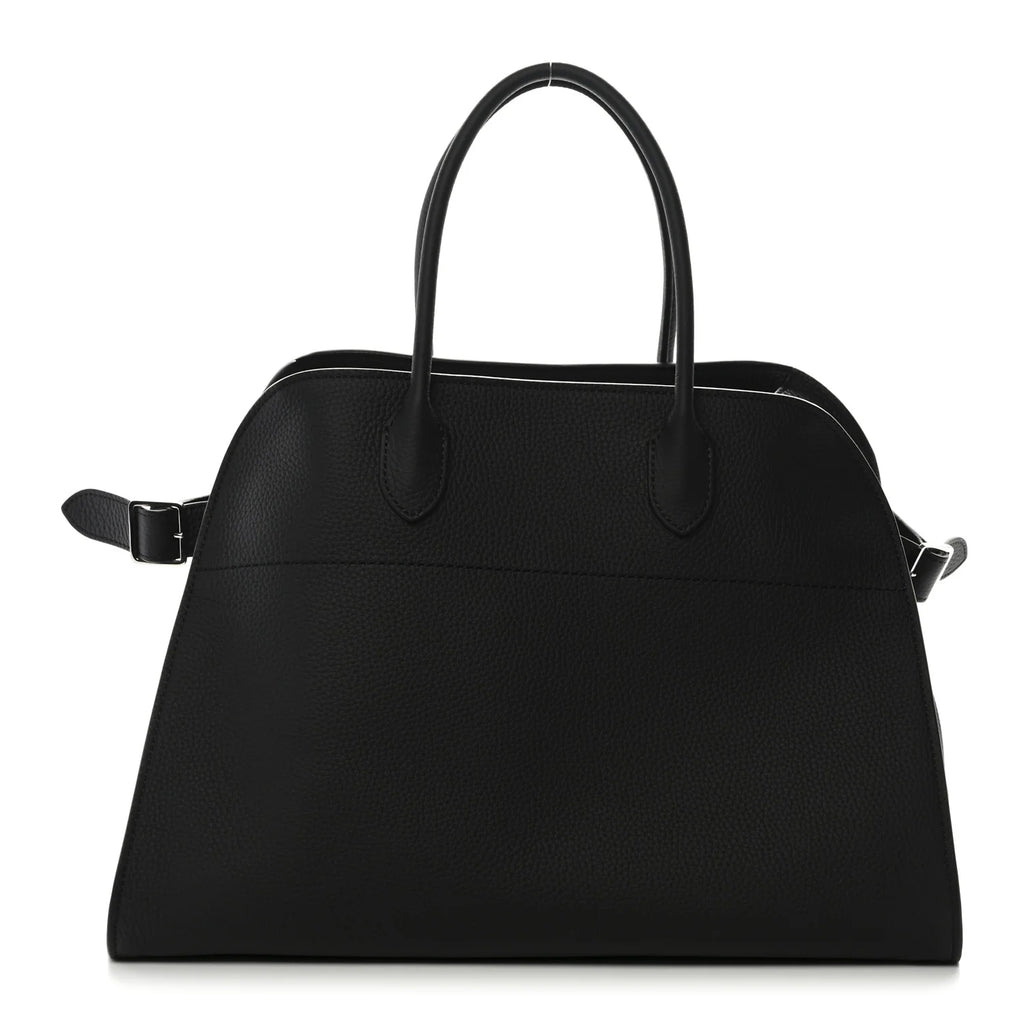 The Row — Matte Grained Calfskin Soft Margaux 15 Black
