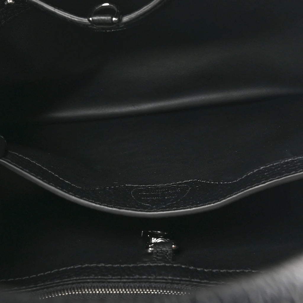 Louis Vuitton — LV X YK Taurillon Brass Metal Dots Capucine MM Black