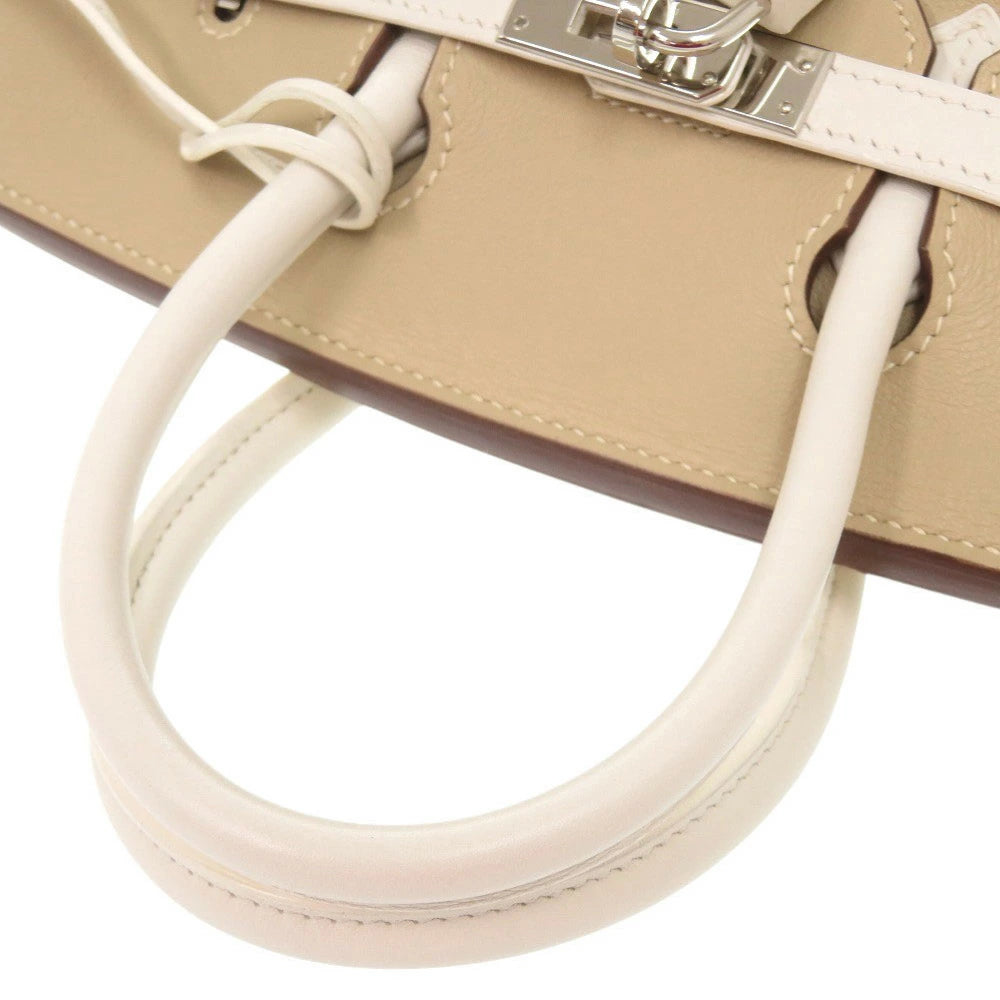 Hermès Birkin 25 HSS Swift Leather Beige & White – Silver Hardware – O Stamp (2011) – Pre-Owned