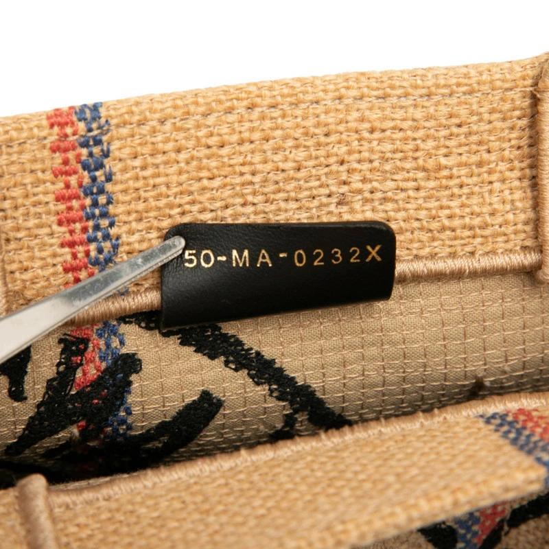 Christian Dior Catherine Small Tote in Beige Multicolor Canvas & Jute – Pre-Owned