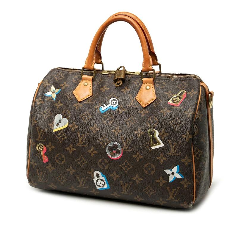 Louis Vuitton Speedy Bandoulière 30 Love Lock Monogram Bag M44365 – Pre-Owned 2-Way Handbag | BeyVogue