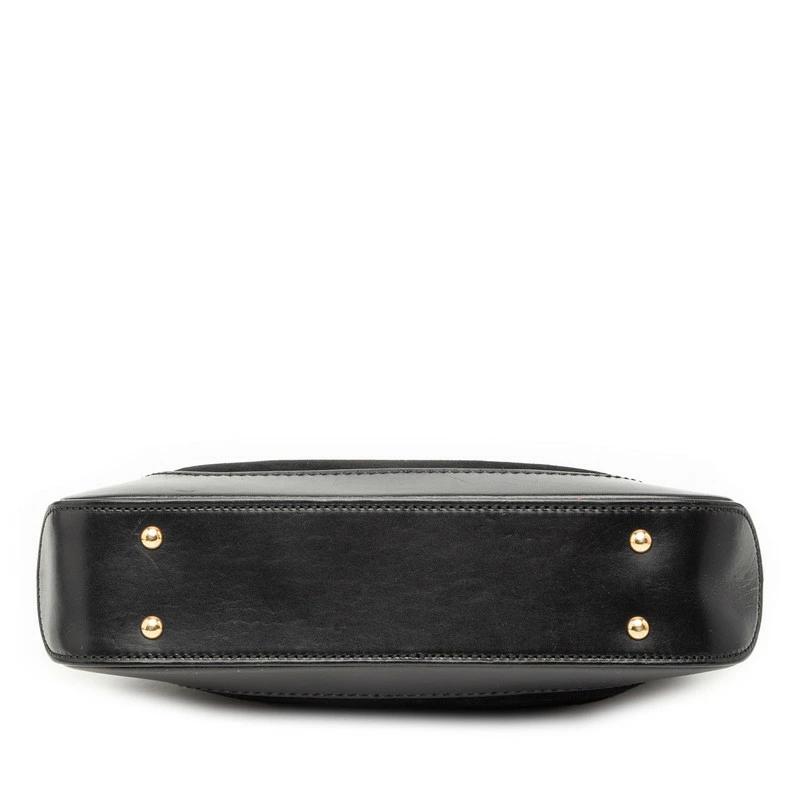 Salvatore Ferragamo Gancini Black Suede & Leather Shoulder Bag – Pre-Owned