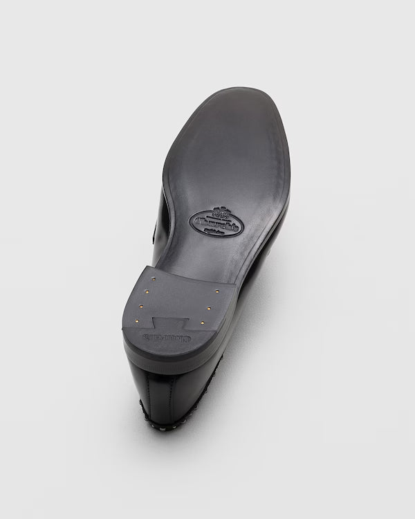 ONYX FUMÉ STUDDED LEATHER LOAFERS