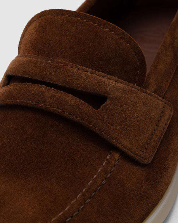 BURNT PORTSMOUTH SUEDE LOAFER | LIGHTWEIGHT LUXURY PENNY LOAFER FOR MEN