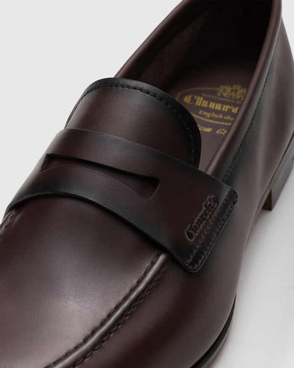 CHURCH’S BURNT MAESTEG CALFSKIN LOAFER | UNLINED LUXURY LEATHER SHOE