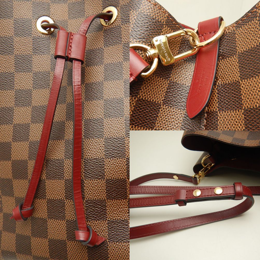 Louis Vuitton NeoNoe MM Damier Ebene Cherry Berry N40214 Bucket Bag – Very Good Condition | BeyVogue