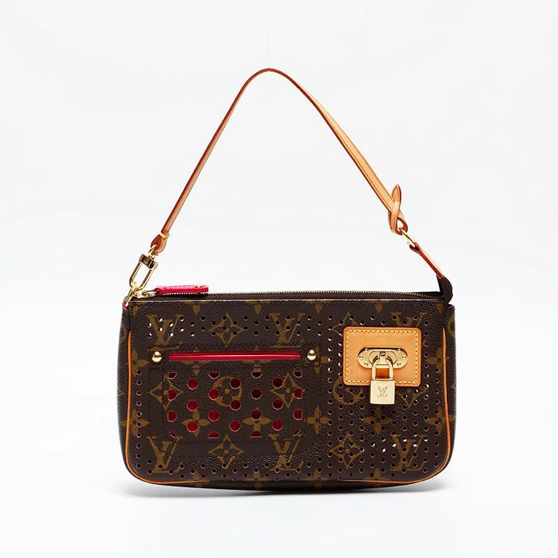 Louis Vuitton Monogram Perforated Pochette Accessoires 2006 Limited Edition Brown Bag – Very Good Condition | BeyVogue
