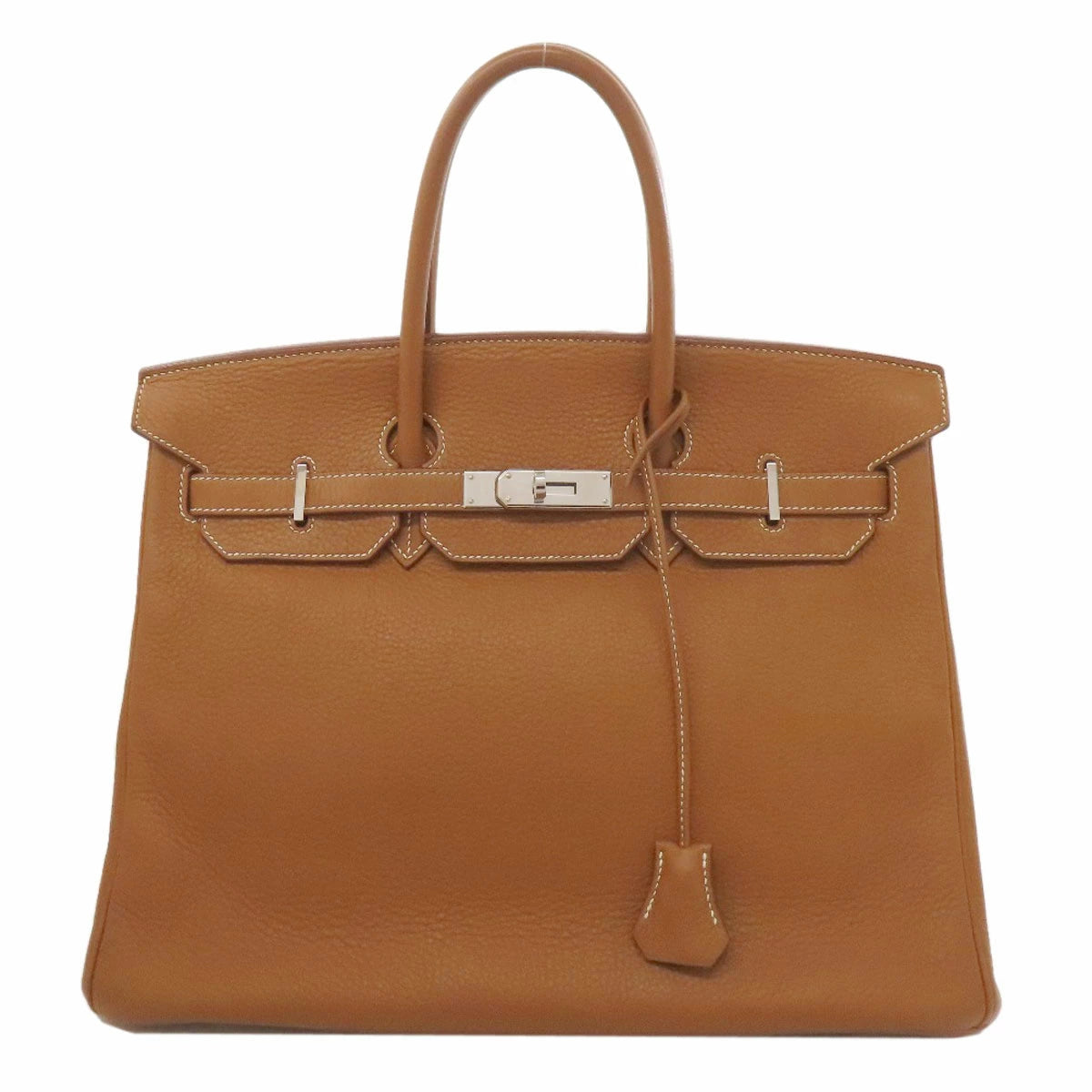 Hermès Birkin 35 Gold Taurillon Leather Handbag with Palladium Hardware – Pre-Owned