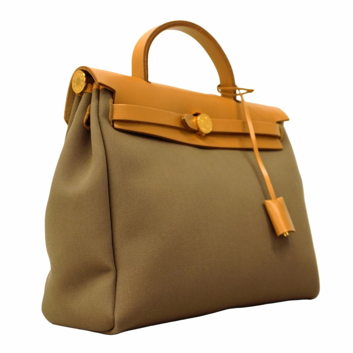 Hermès Herbag Zip PM Toile Officier Natural Leather 2-Way Bag with Gold Hardware – Pre-Owned