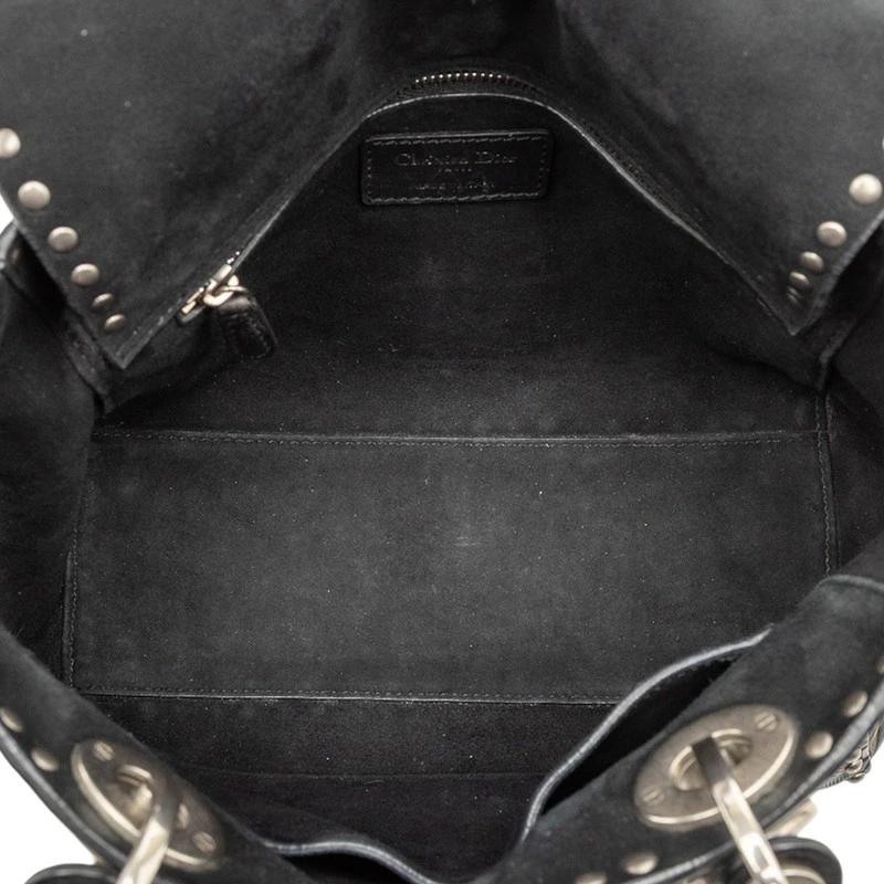 Dior Lady Dior Studded Black Gray Calfskin Shoulder Bag – Pre-Owned