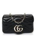 Gucci Lambskin Mini GG Marmont Matelassé – Black