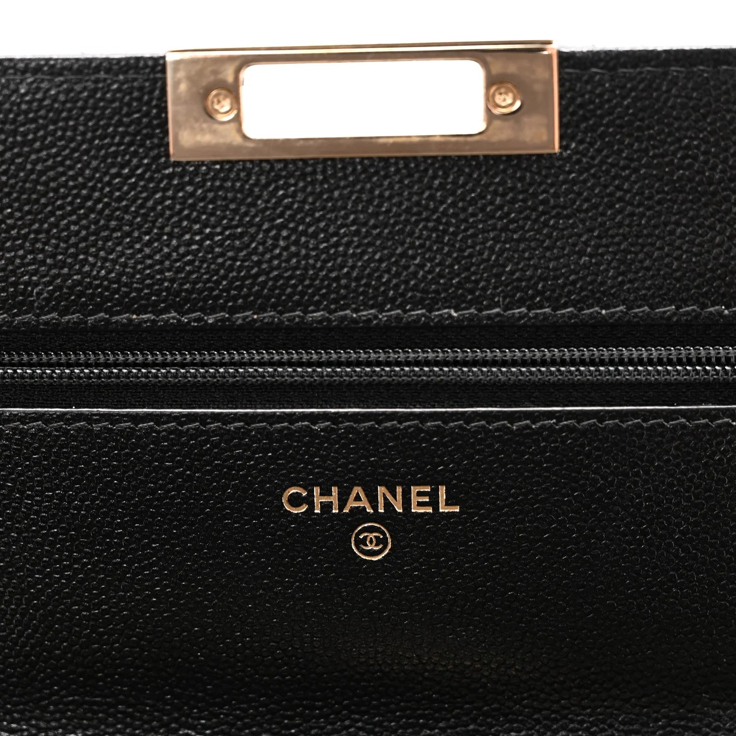 Chanel Golden Class Wallet On Chain WOC Black Caviar Quilted – Gold Hardware – Excellent Condition