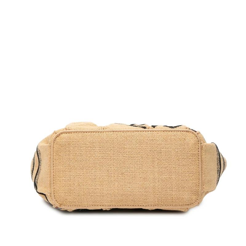 Christian Dior Catherine Small Tote in Beige Multicolor Canvas & Jute – Pre-Owned