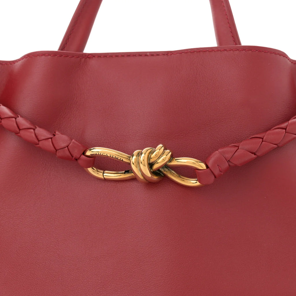 Bottega Veneta - Silky Calfskin Medium Andiamo Shoulder Bag Rosewood Space