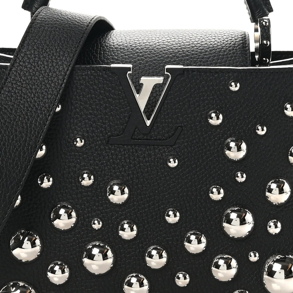 Louis Vuitton — LV X YK Taurillon Brass Metal Dots Capucine MM Black