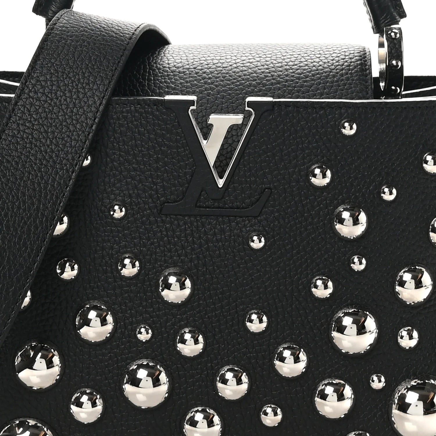 Louis Vuitton — LV X YK Taurillon Brass Metal Dots Capucine MM Black